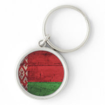 Old Wooden Belarus Flag Keychain