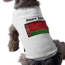 Old Wooden Belarus Flag Pet Tee Shirt
