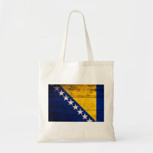 Old Wooden Bosnia Flag Bag