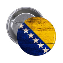 Old Wooden Bosnia Flag Pin