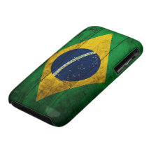 Old Wooden Brazil Flag iPhone 3 Case