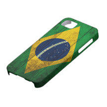 Old Wooden Brazil Flag iPhone 5 Cover