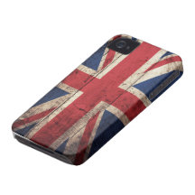 Old Wooden British Flag iPhone 4 Case-Mate Cases