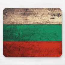 Old Wooden Bulgaria Flag Mousepads