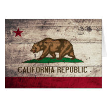 Old Wooden California Flag Cards