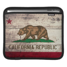 Old Wooden California Flag iPad Sleeve