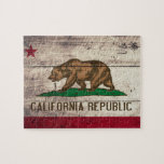 Old Wooden California Flag Puzzles