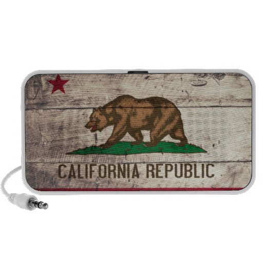 Old Wooden California Flag Speakers