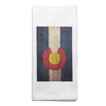 Old Wooden Colorado Flag Cloth Napkins