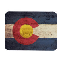 Old Wooden Colorado Flag Flexible Magnet