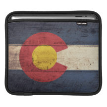 Old Wooden Colorado Flag iPad Sleeve