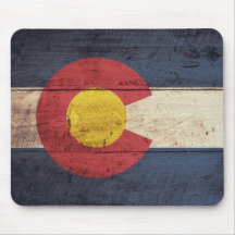 Old Wooden Colorado Flag Mousepad