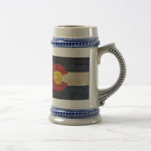 Old Wooden Colorado Flag Mugs