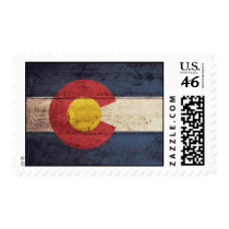 Old Wooden Colorado Flag Postage