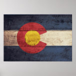 Old Wooden Colorado Flag Posters
