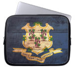 Old Wooden Connecticut Flag Laptop Computer Sleeve