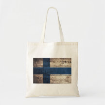 Old Wooden Finland Flag Bag