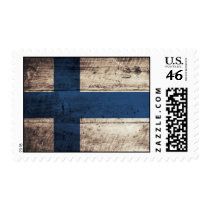 Old Wooden Finland Flag Postage Stamp