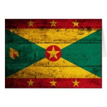 Old Wooden Grenada Flag Greeting Card