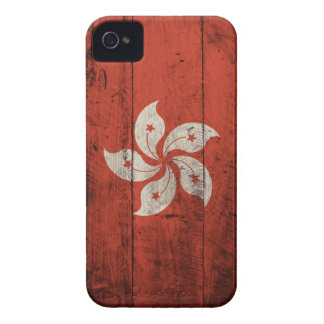 Old Wooden Hong Kong Flag iPhone 4 Case