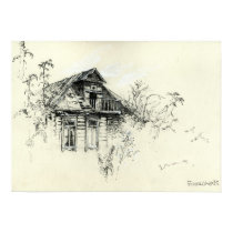 Old Wooden House in Russia Print by Linandara Old Wooden House in Russia Print