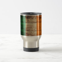 Old Wooden Ireland Flag Mug