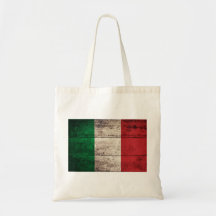 Old Wooden Italy Flag Canvas Bags