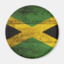 Old Wooden Jamaica Flag Fridge Magnets