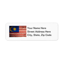 Old Wooden Malaysia Flag Custom Return Address Labels