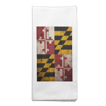 Old Wooden Maryland Flag Cloth Napkins
