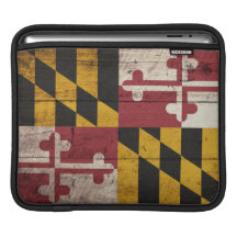 Old Wooden Maryland Flag iPad Sleeves