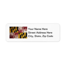 Old Wooden Maryland Flag Custom Return Address Labels
