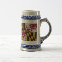 Old Wooden Maryland Flag Mugs
