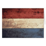 Old Wooden Netherlands Flag Greeting Cards