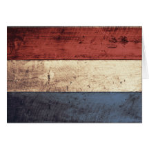 Old Wooden Netherlands Flag Greeting Cards