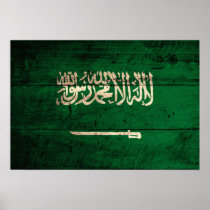 Old Wooden Saudi Flag Posters