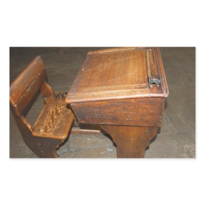 Wooden Chairs on Old Wooden School Desk And Chair Stickers By Decoratingrosie6