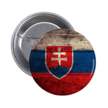 Old Wooden Slovakia Flag Pinback Buttons