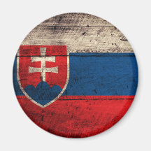 Old Wooden Slovakia Flag Refrigerator Magnets