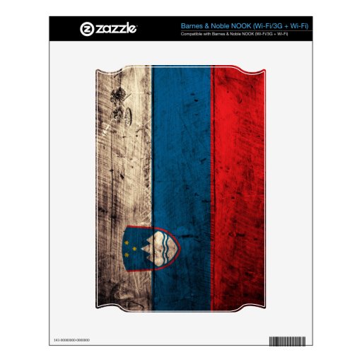 Old Wooden Slovenia Flag; Decals For NOOK