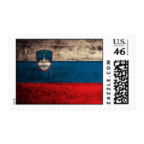 Old Wooden Slovenia Flag Postage Stamp