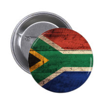 Old Wooden South Africa Flag Buttons