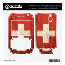 Old Wooden Switzerland Flag BlackBerry Curve Decal