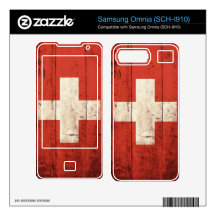 Old Wooden Switzerland Flag Samsung Omnia Decal