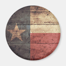 Old Wooden Texas Flag; Refrigerator Magnet