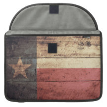 Old Wooden Texas Flag; Sleeves For MacBooks