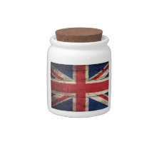 Old Wooden UK Flag; Candy Dishes