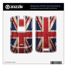 Old Wooden UK Flag; Motorola RAZR Decals