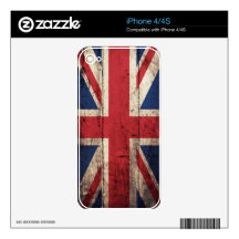 Old Wooden UK Flag; Skin For The iPhone 4S