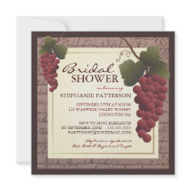 Old World Grapevine Wine Bridal Shower Invitation
